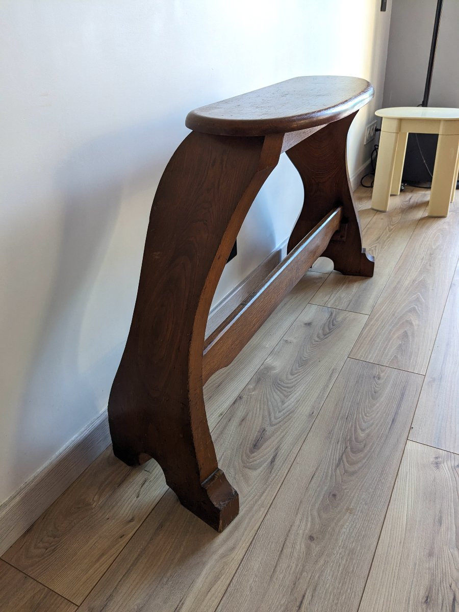 Banc d’orgue en chêne massif, époque Art nouveau-photo-2