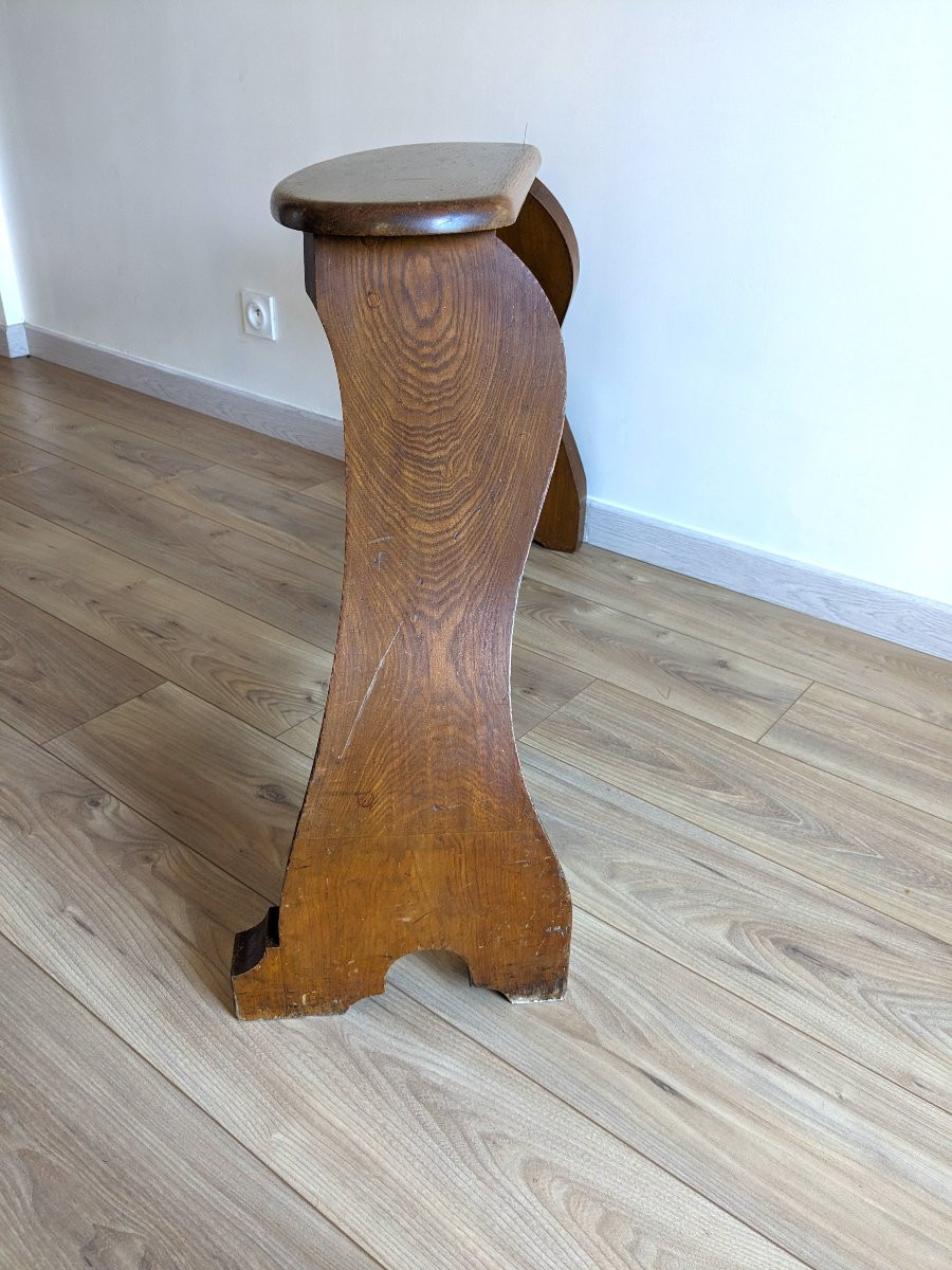 Banc d’orgue en chêne massif, époque Art nouveau-photo-4