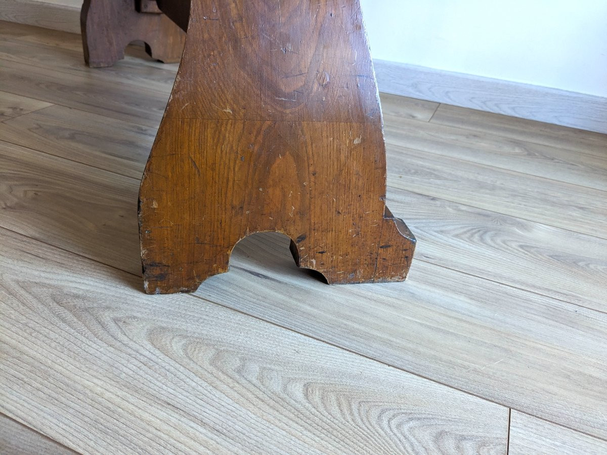 Banc d’orgue en chêne massif, époque Art nouveau-photo-8