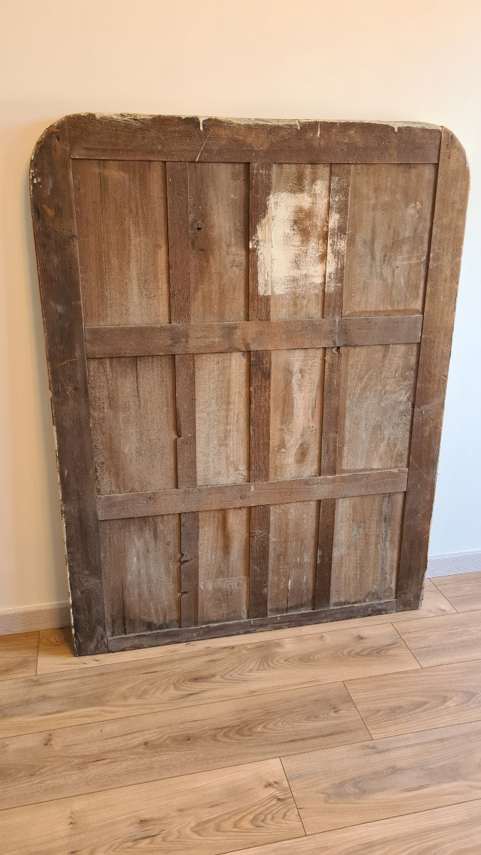 Grand miroir d’époque Louis-Philippe en bois mouluré à patine ancienne - 139 x 106 cm-photo-5