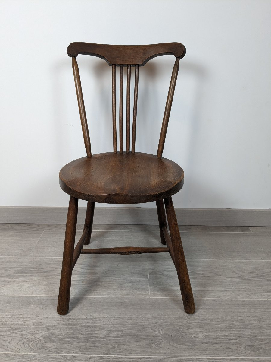 19th Century English Bistro Chair, Solid Wood-photo-2