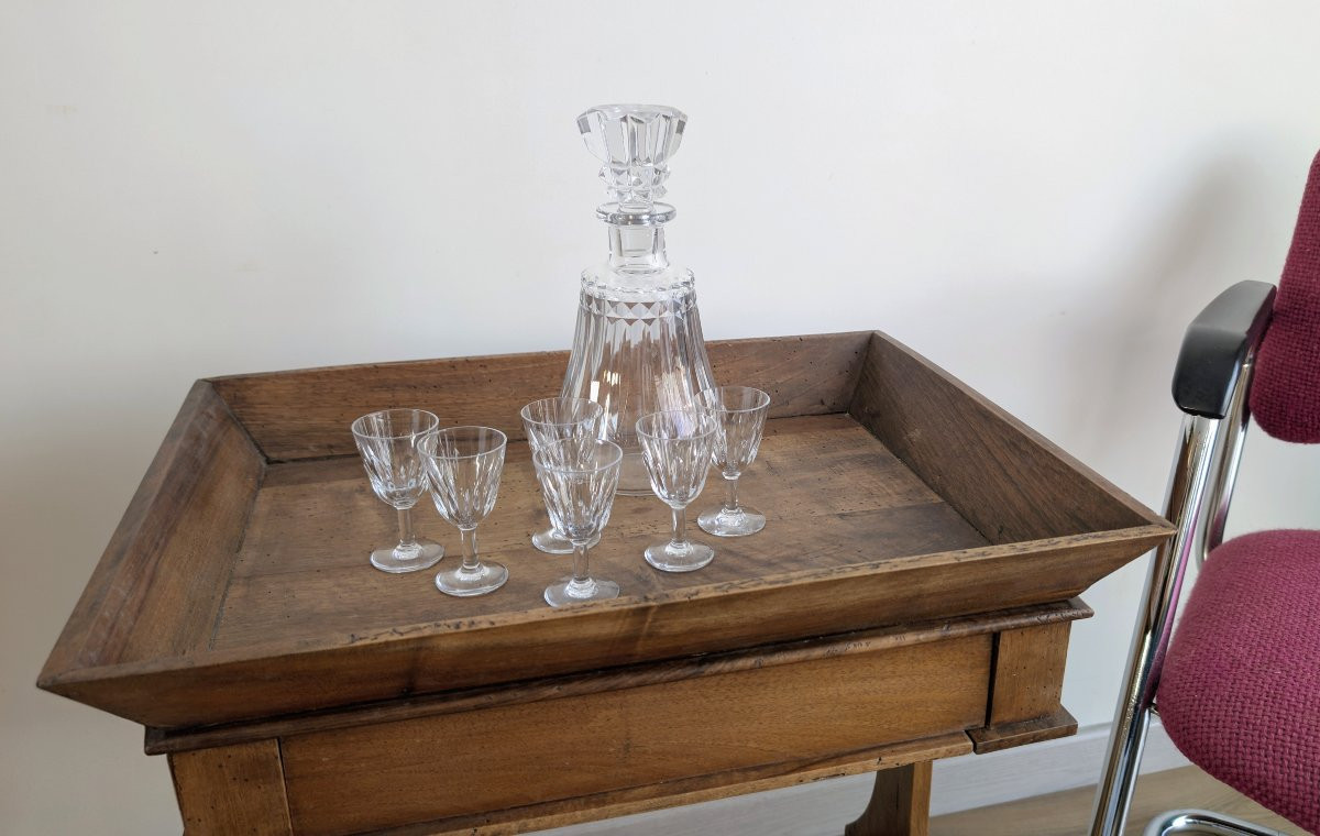 7-piece Baccarat Crystal Digestif Service, French Work-photo-2