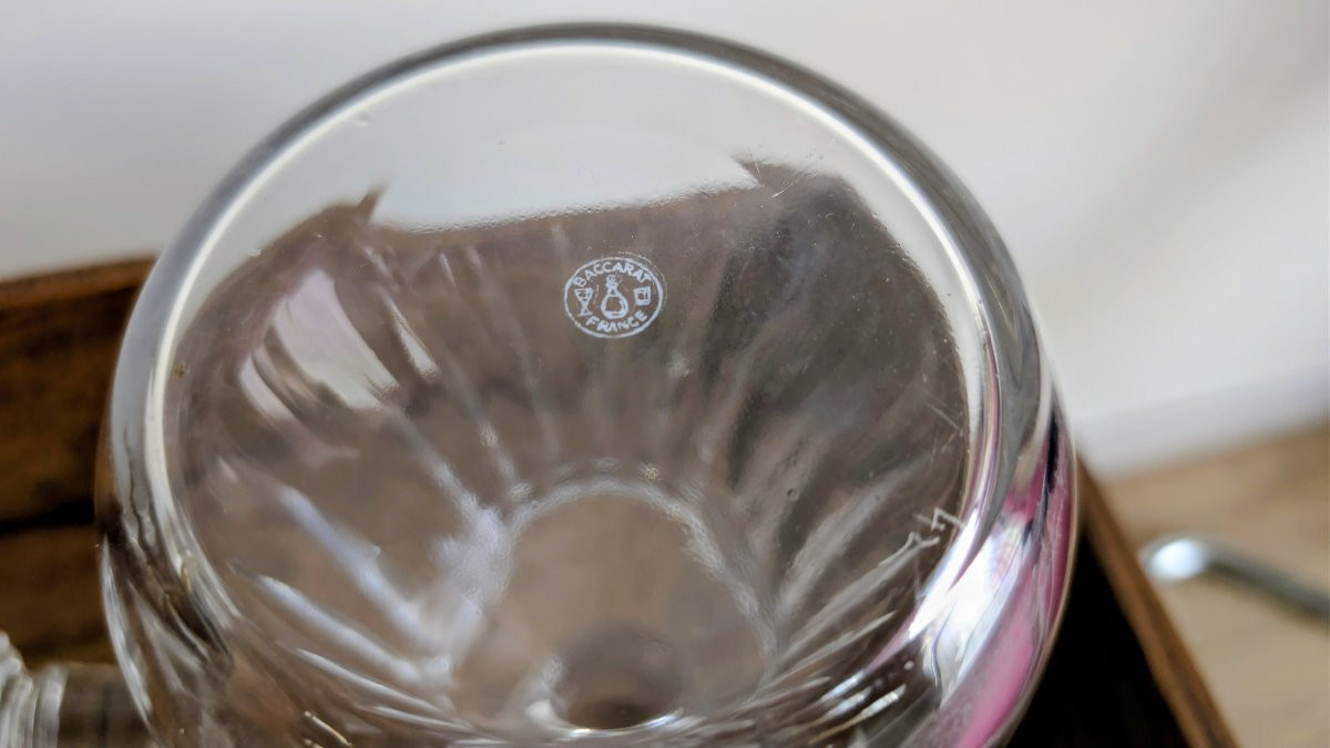 7-piece Baccarat Crystal Digestif Service, French Work-photo-7