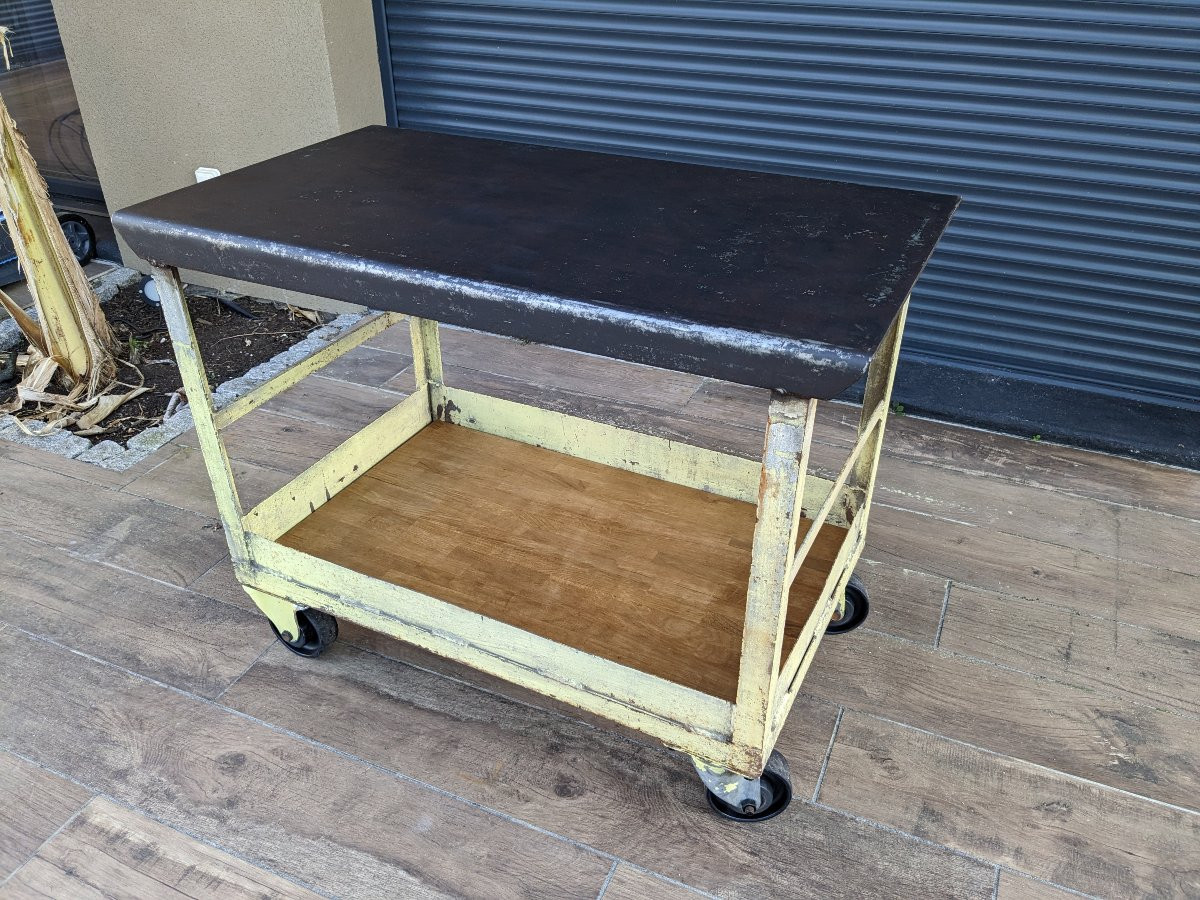 Renault Workshop Cart, Mid-twentieth Century, Beautiful Industrial Patina-photo-2