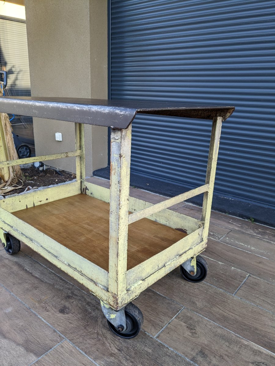 Renault Workshop Cart, Mid-twentieth Century, Beautiful Industrial Patina-photo-3