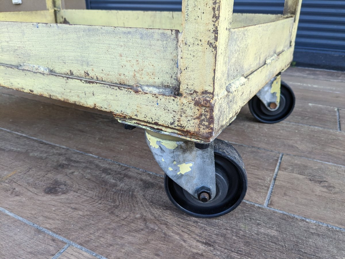 Renault Workshop Cart, Mid-twentieth Century, Beautiful Industrial Patina-photo-3