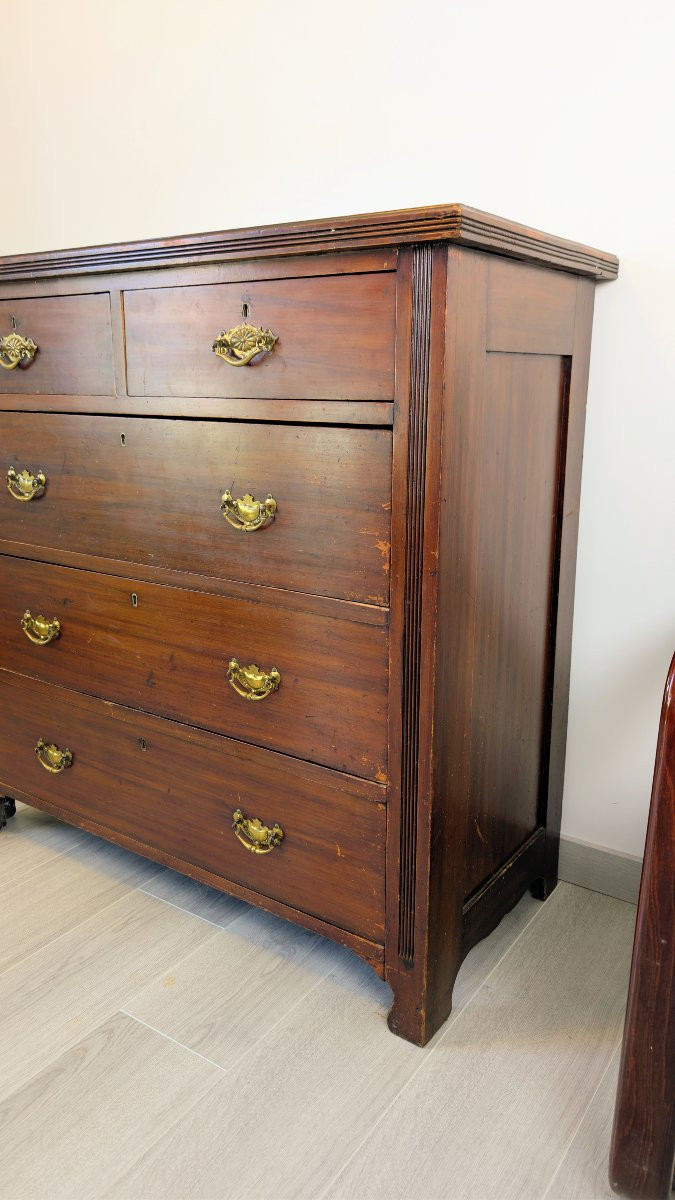 Elegant Classic 19th Century English Mahogany Chest Of Drawers-photo-2