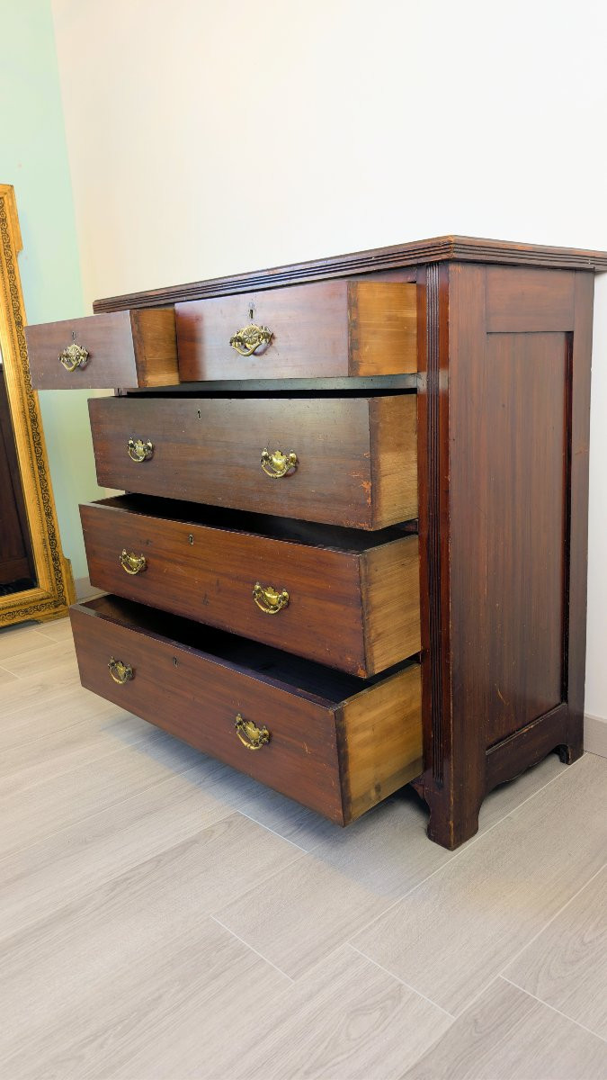 Elegant Classic 19th Century English Mahogany Chest Of Drawers-photo-4