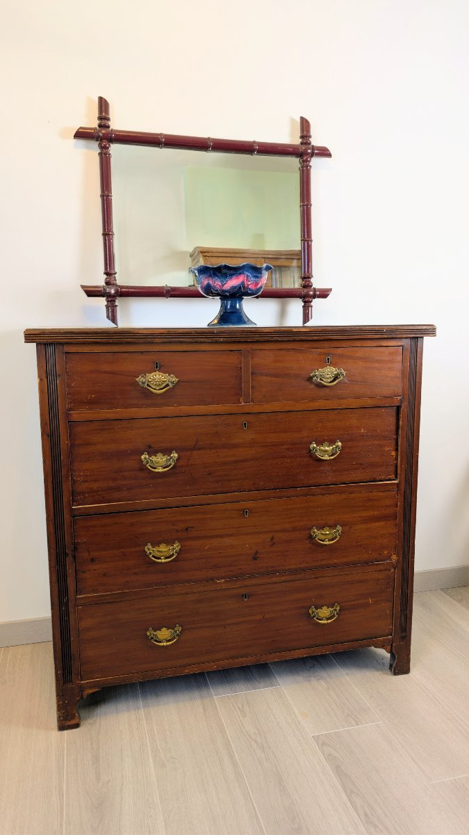 Elegant Classic 19th Century English Mahogany Chest Of Drawers-photo-8