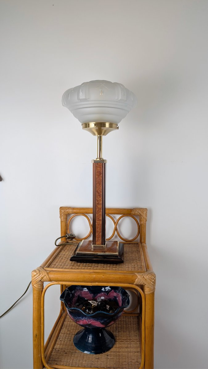 Table Lamp, Monteuse N°25 Base, Art Deco Shade-photo-2