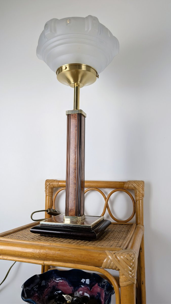 Table Lamp, Monteuse N°25 Base, Art Deco Shade-photo-3