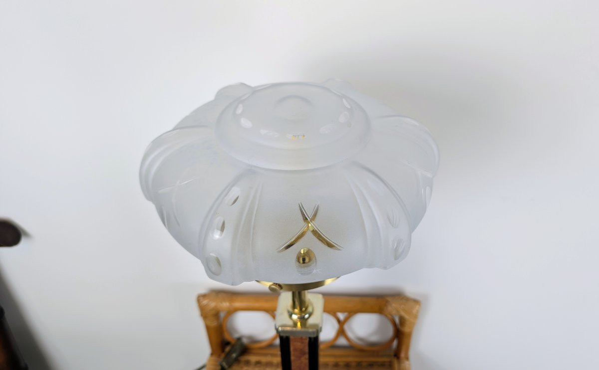 Table Lamp, Monteuse N°25 Base, Art Deco Shade-photo-2