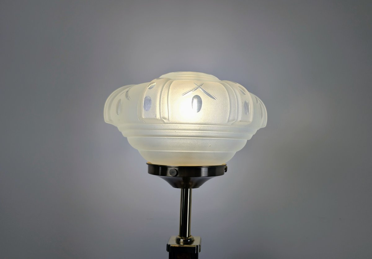 Table Lamp, Monteuse N°25 Base, Art Deco Shade-photo-3