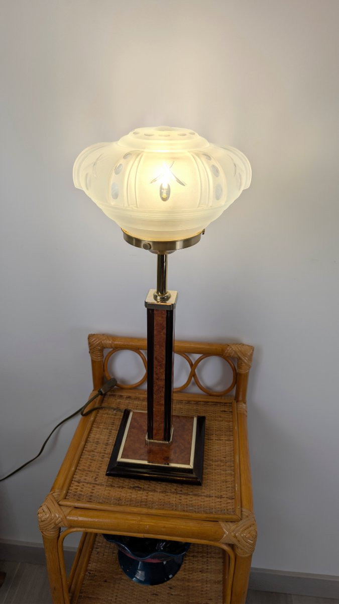 Table Lamp, Monteuse N°25 Base, Art Deco Shade-photo-4