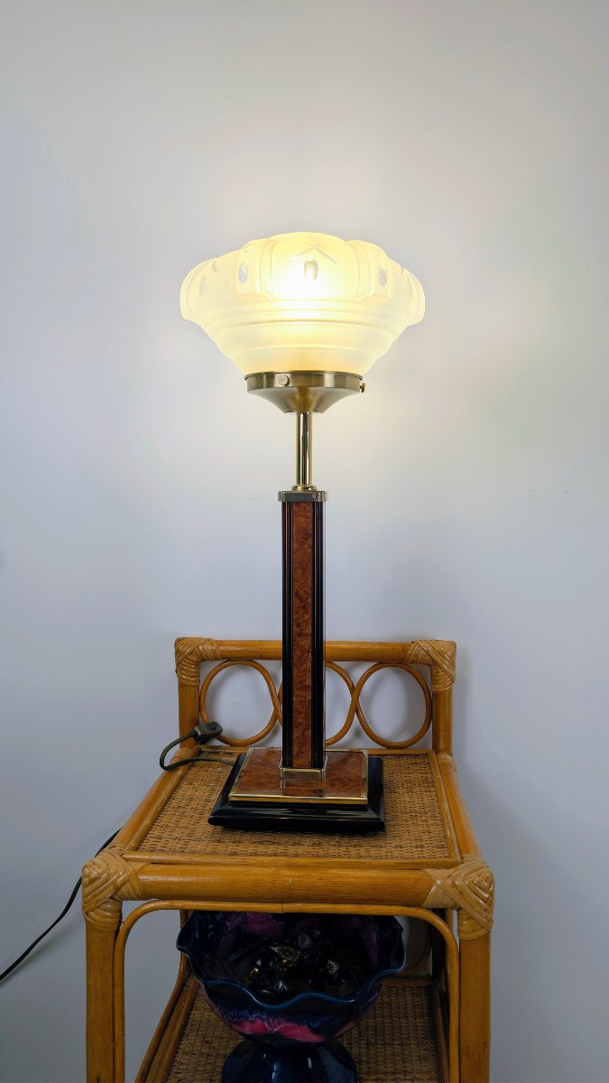 Table Lamp, Monteuse N°25 Base, Art Deco Shade-photo-8