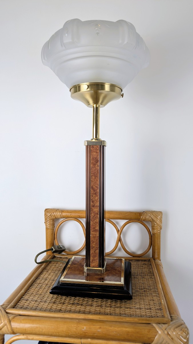 Table Lamp, Monteuse N°25 Base, Art Deco Shade