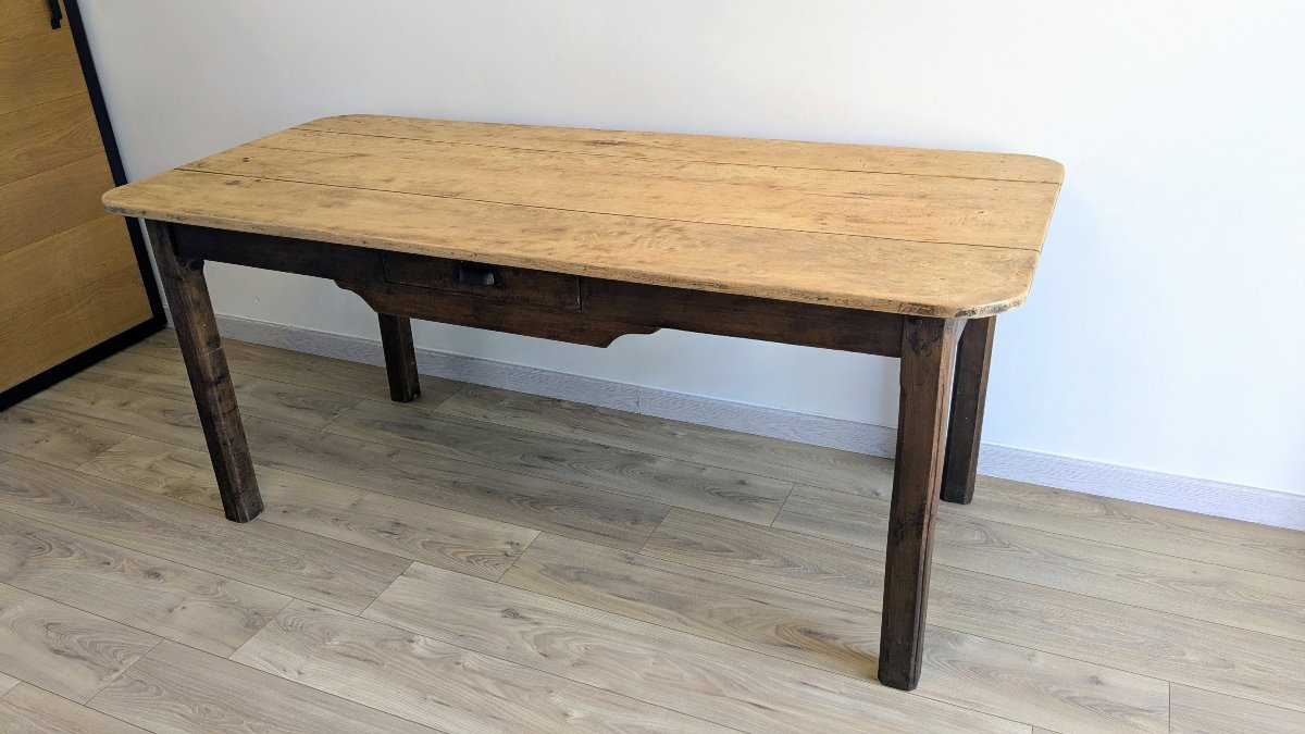 Large Late 19th - Early 20th Century French Farm Table -- 178 Cm-photo-4