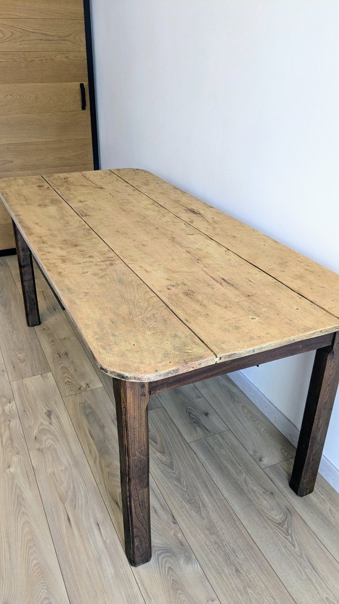 Large Late 19th - Early 20th Century French Farm Table -- 178 Cm-photo-1