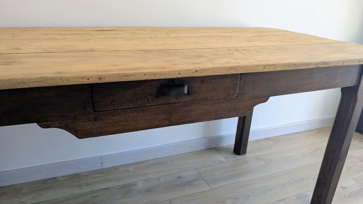 Large Late 19th - Early 20th Century French Farm Table -- 178 Cm-photo-4