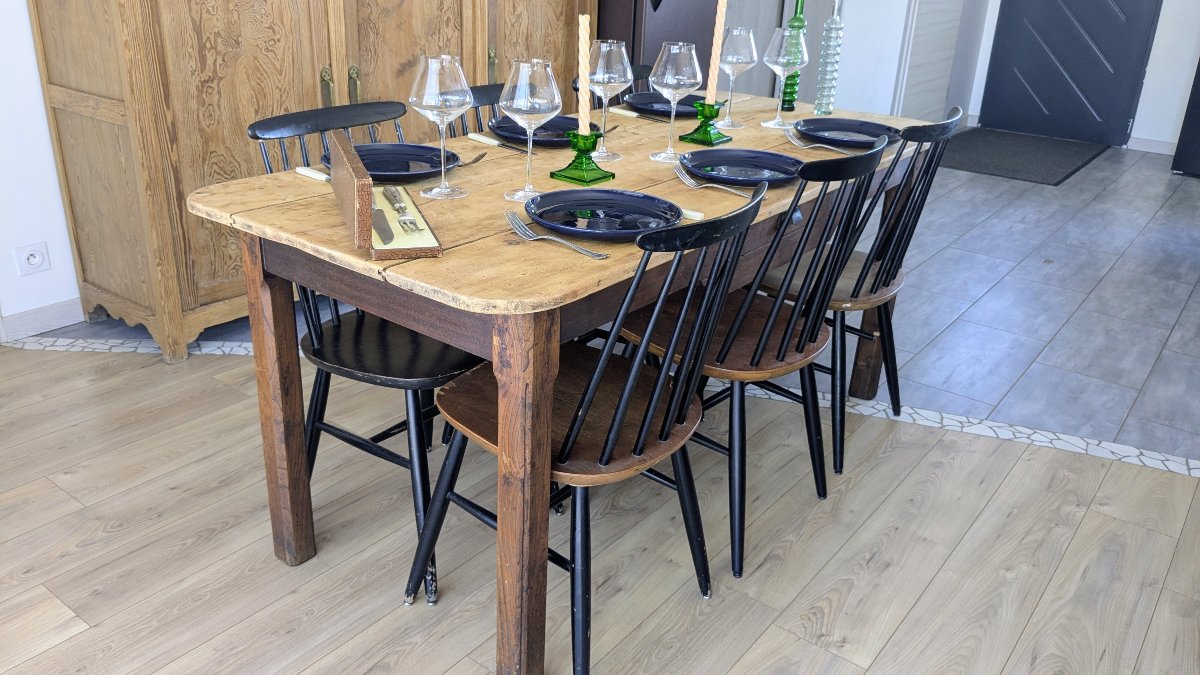 Large Late 19th - Early 20th Century French Farm Table -- 178 Cm-photo-8