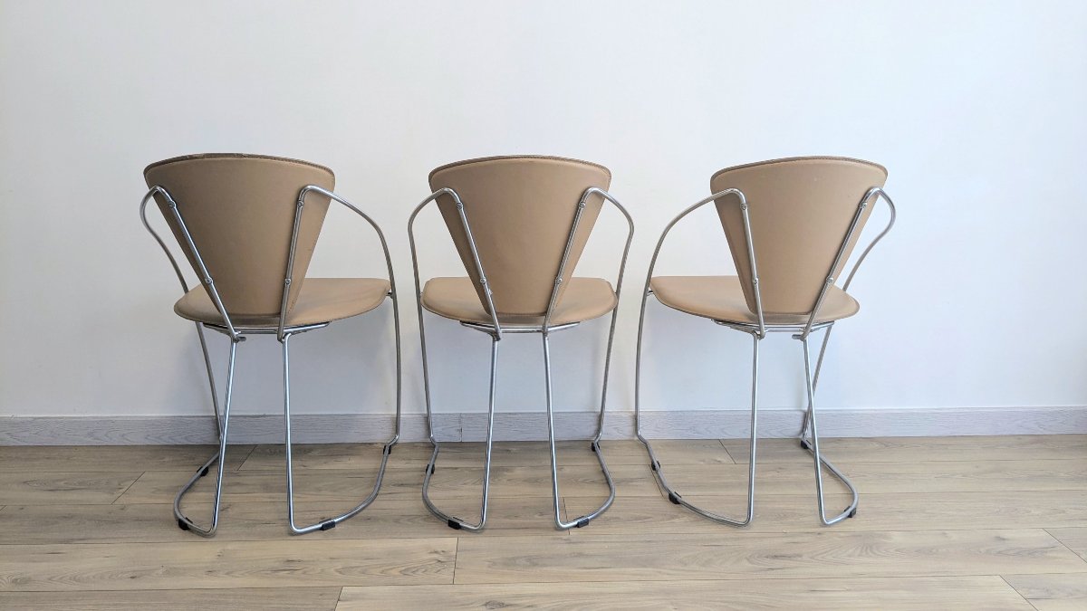 Set Of Three Linda Chairs By Arrben – Italy, 1980s-photo-1