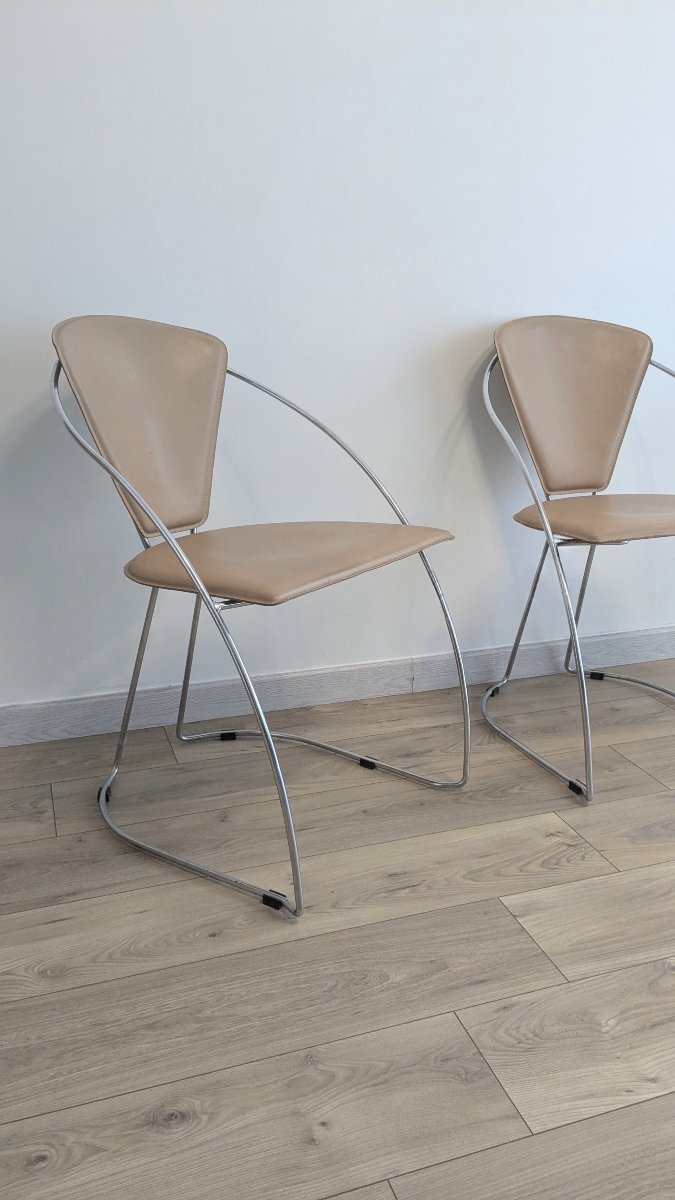 Set Of Three Linda Chairs By Arrben – Italy, 1980s-photo-3