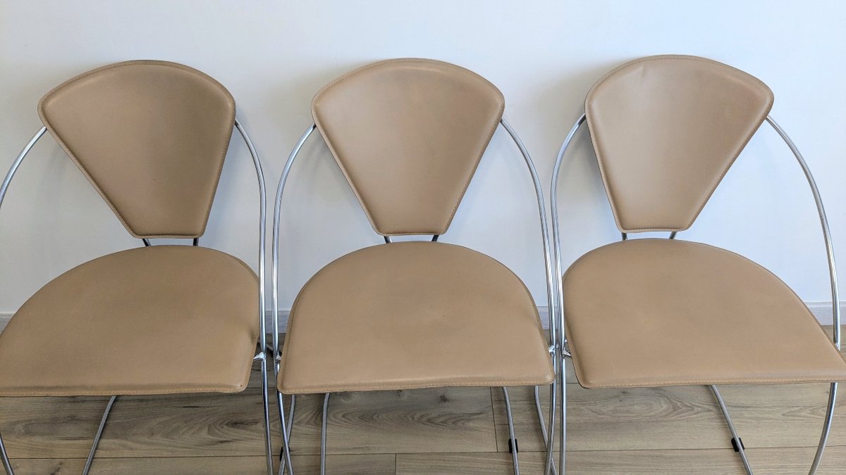 Set Of Three Linda Chairs By Arrben – Italy, 1980s-photo-6