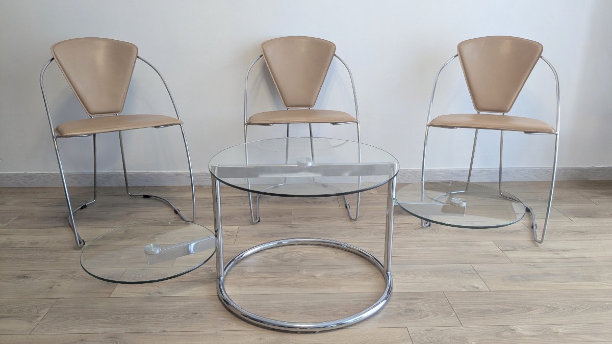 Set Of Three Linda Chairs By Arrben – Italy, 1980s-photo-7