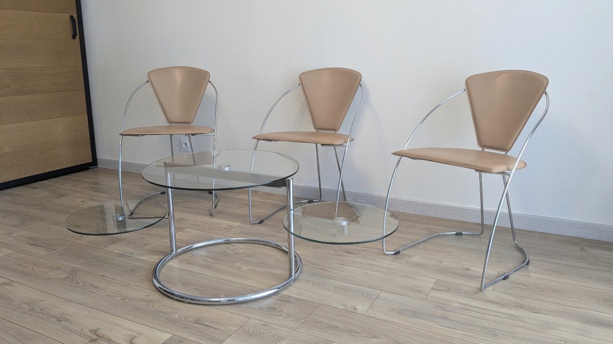 Set Of Three Linda Chairs By Arrben – Italy, 1980s-photo-8