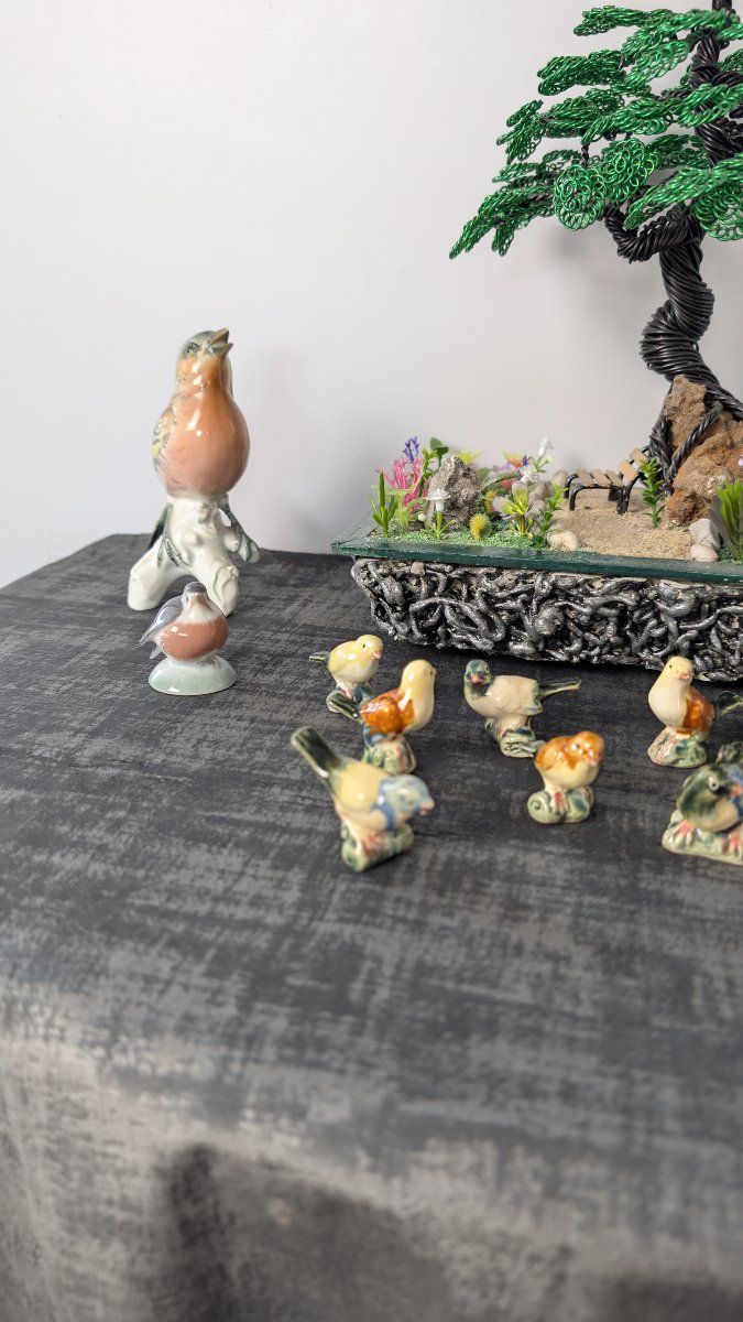 Karl Ens – Pair Of Polychrome Saxon Porcelain Birds – 20th Century-photo-7