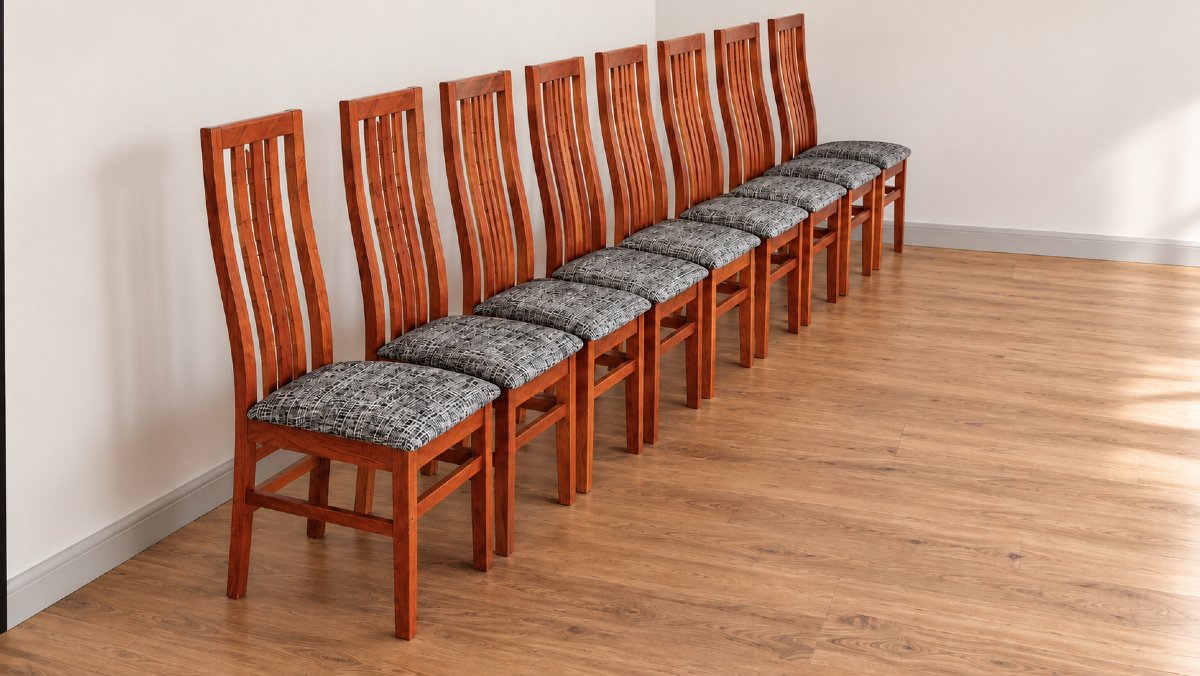 Set de 8 chaises en teck vintage, style Mackintosh - Années 70-photo-4
