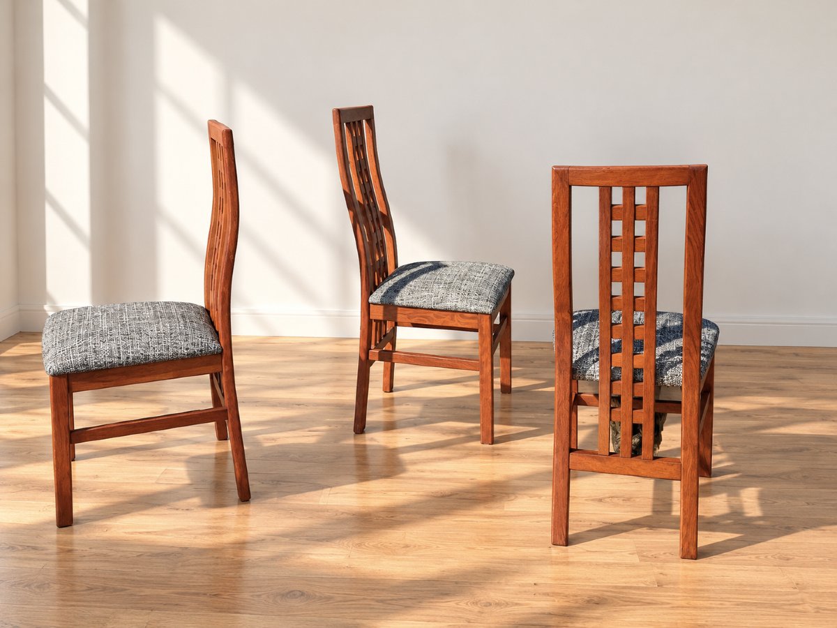 Set de 8 chaises en teck vintage, style Mackintosh - Années 70-photo-2