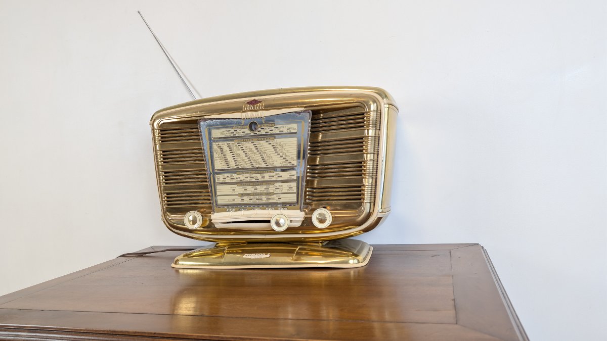 Snr Excelsior 52 Radio – Gold-finish Model From The 1950s – In Working Condition-photo-3