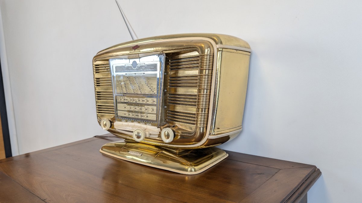 Snr Excelsior 52 Radio – Gold-finish Model From The 1950s – In Working Condition-photo-3