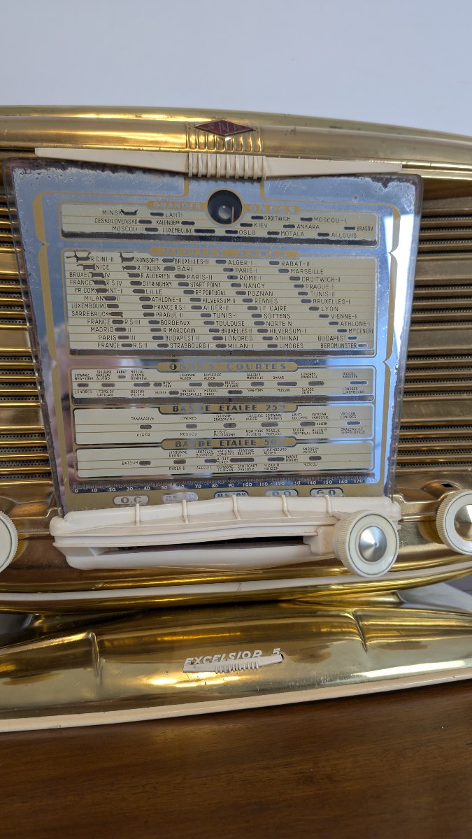 Snr Excelsior 52 Radio – Gold-finish Model From The 1950s – In Working Condition-photo-6