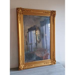 Miroir XIXème Doré H92 Cm