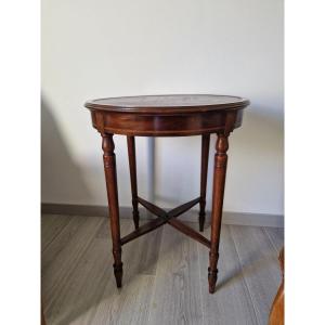 Large Napoleon Pedestal In Wood And Leather