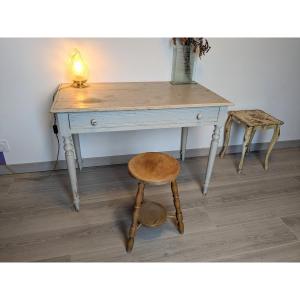 Bureau Plat Pieds Tournés Shabby Chic