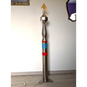 Vintage Rocket Floor Lamp In Chromed Aluminum