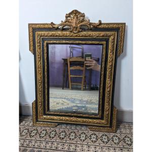 Napoleon Period Mirror Black And Gold 65 X 50 Cm