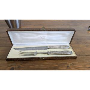 Auguste Leroy, service à gigot en argent massif Minerve – orfèvrerie française