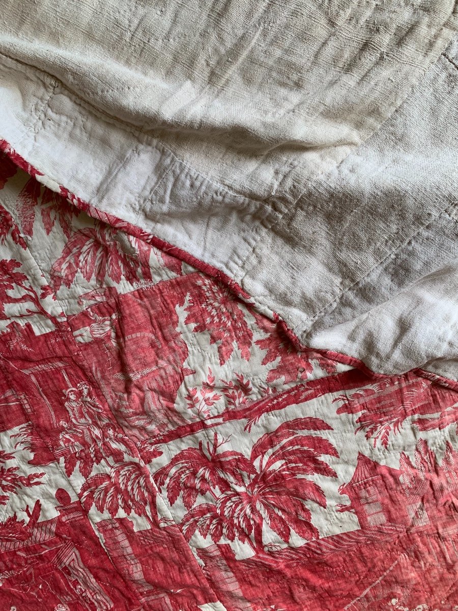 Toile De Beautiran, Printed Cotton Lined Bedspread, Meillier Et Cie Manufacture, Circa 1798-photo-5