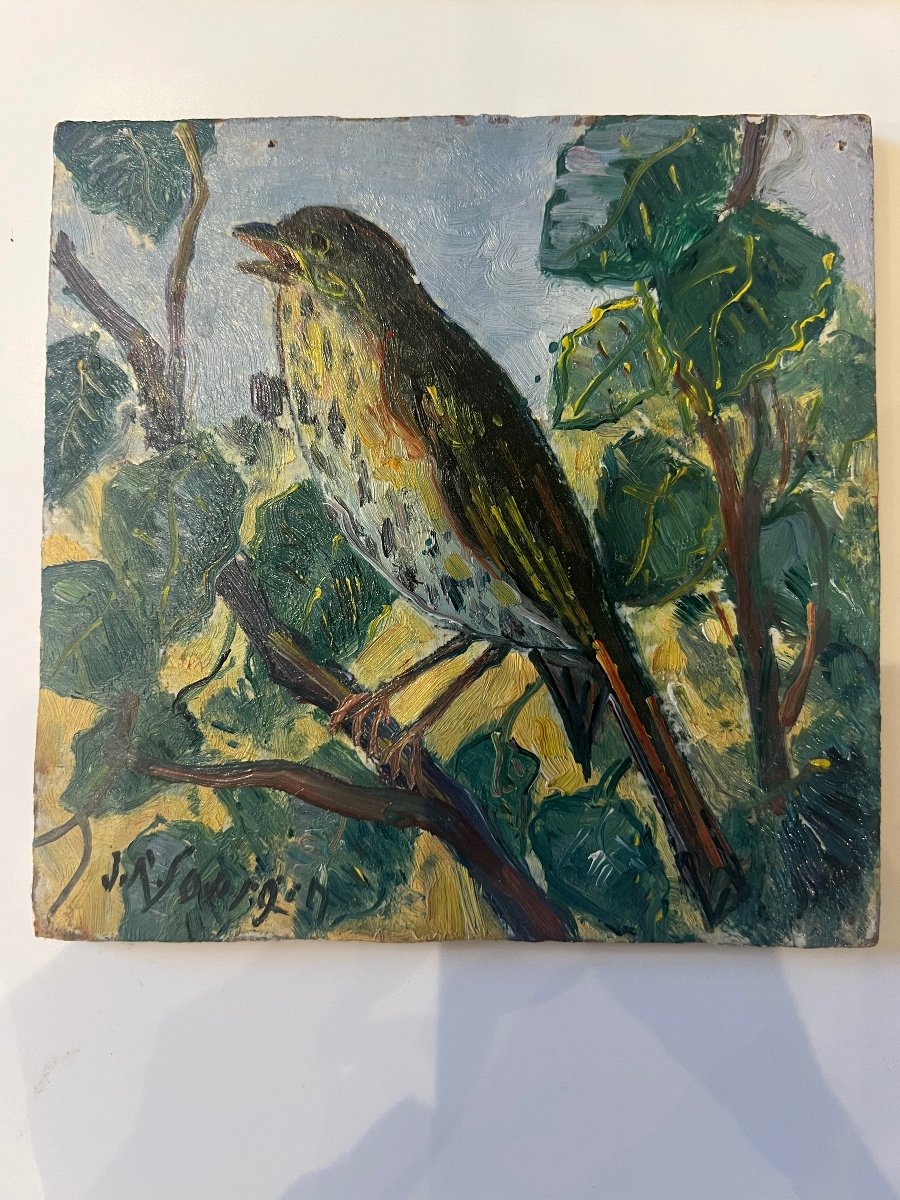 Jean René Sourgen.les Oiseaux,série De 4 Hsb 12 X12cm-photo-5