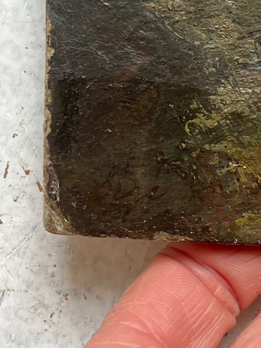 Vue De Montagne. Alexandre Ségé (1818-1885) Peinture Huile/carton 26 X 40 Cm-photo-2