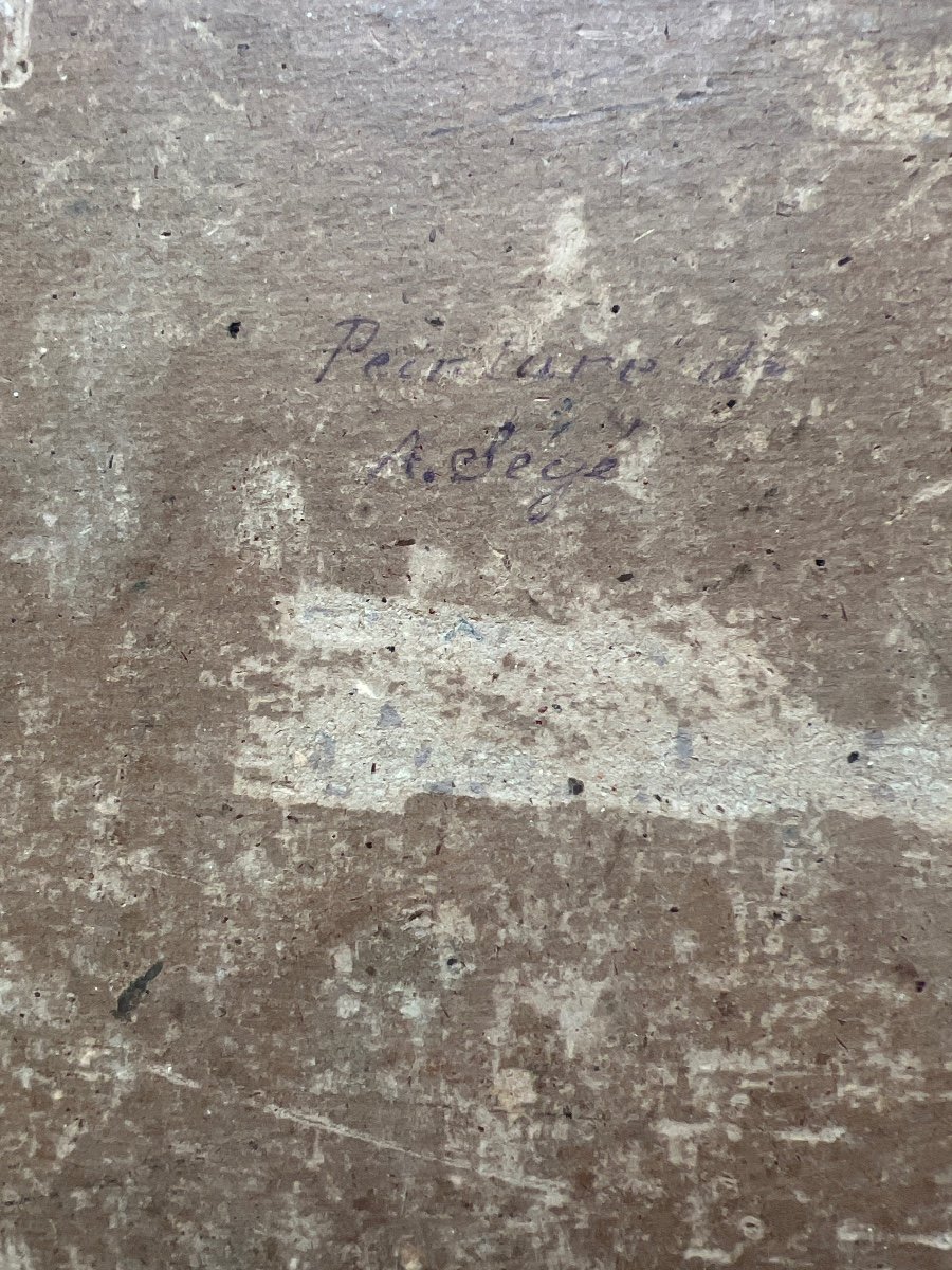 Vue De Montagne. Alexandre Ségé (1818-1885) Peinture Huile/carton 26 X 40 Cm-photo-3