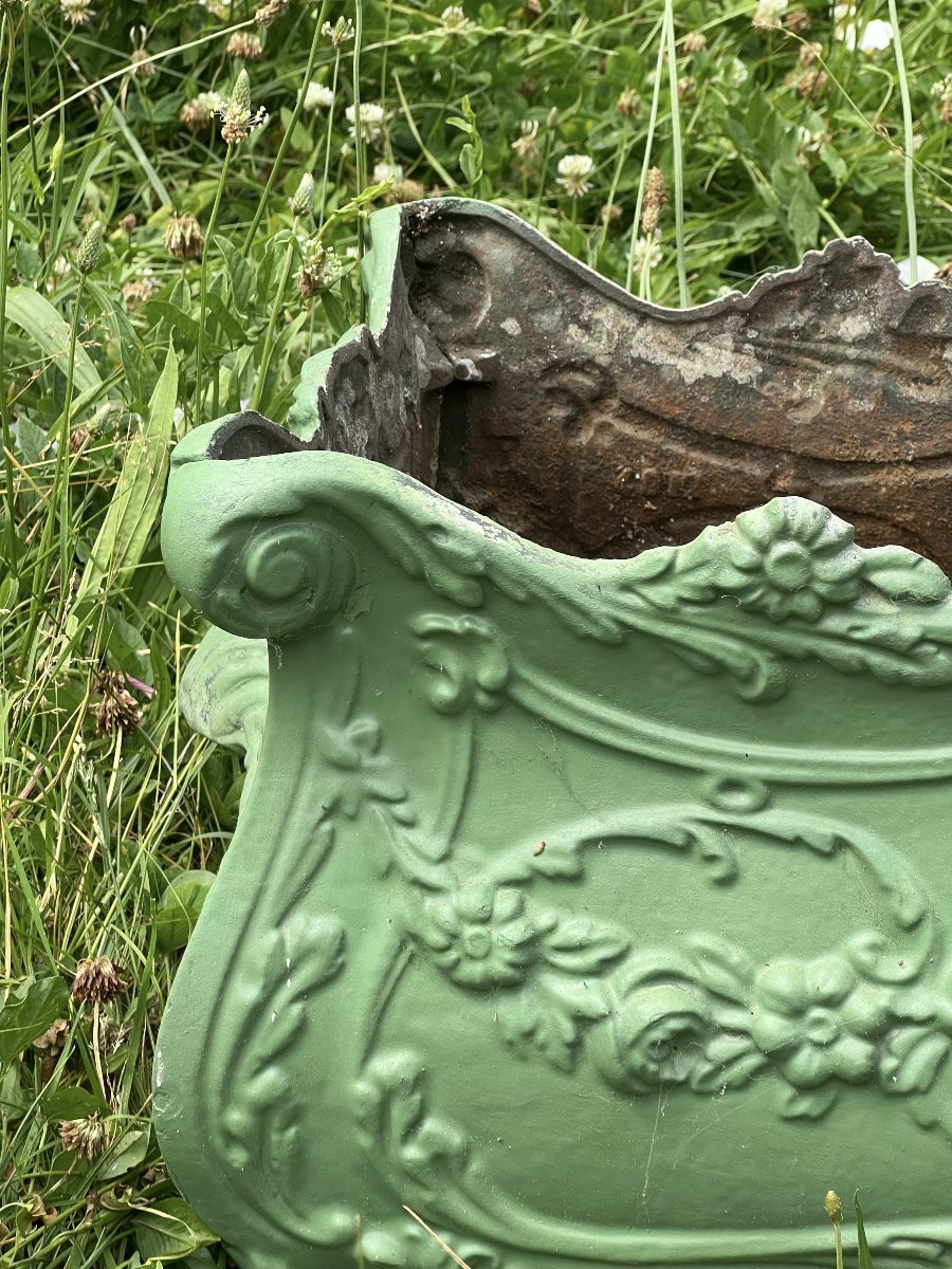 Belle Jardinière En Fonte De Style Louis XV, Fin Du XIXe Siècle. 70 Cm X 34cm-photo-1