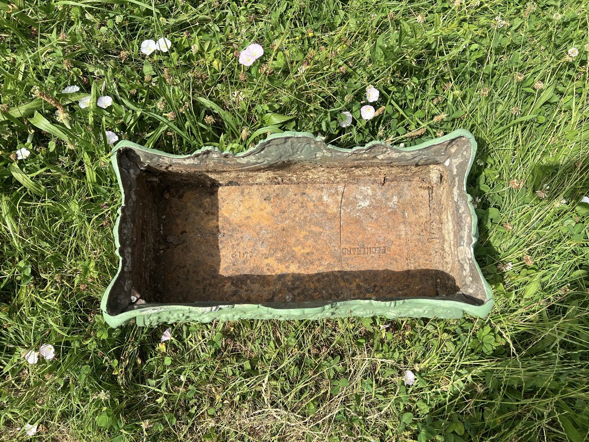 Belle Jardinière En Fonte De Style Louis XV, Fin Du XIXe Siècle. 70 Cm X 34cm-photo-2