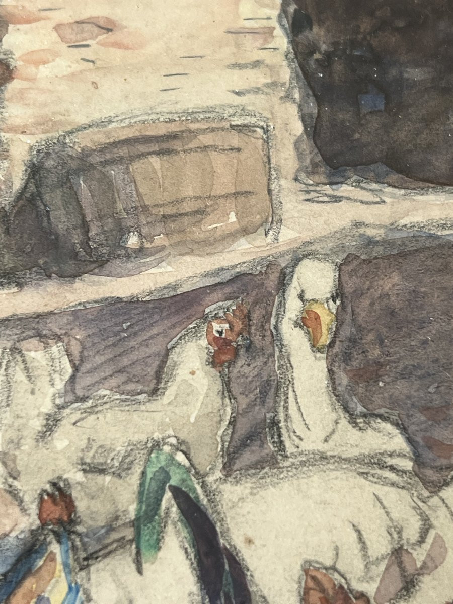 Le Poulailler. A De Brou. 1926. Aquarelle Et Crayon.-photo-4