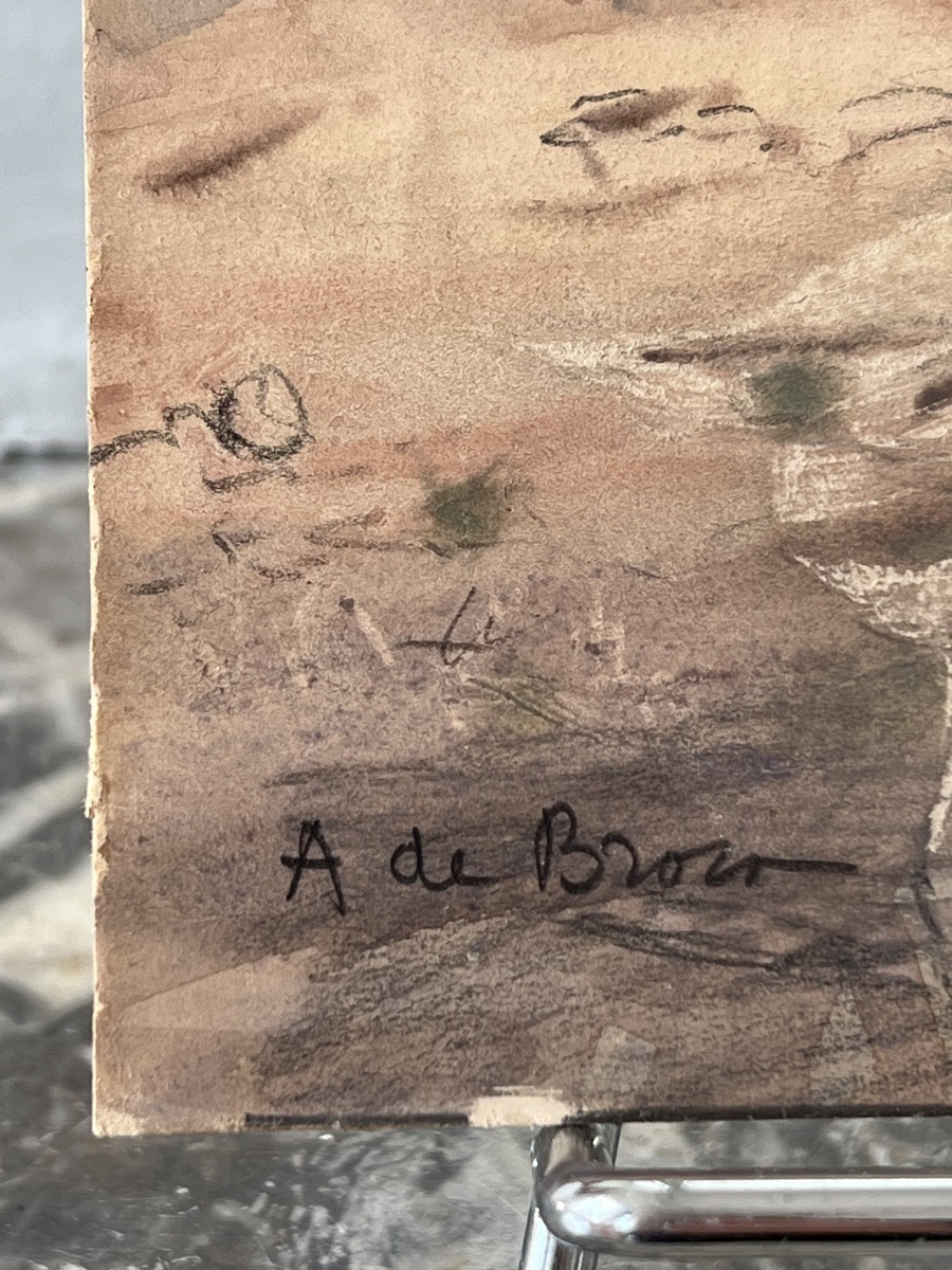 Le Poulailler. A De Brou. 1926. Aquarelle Et Crayon.-photo-1