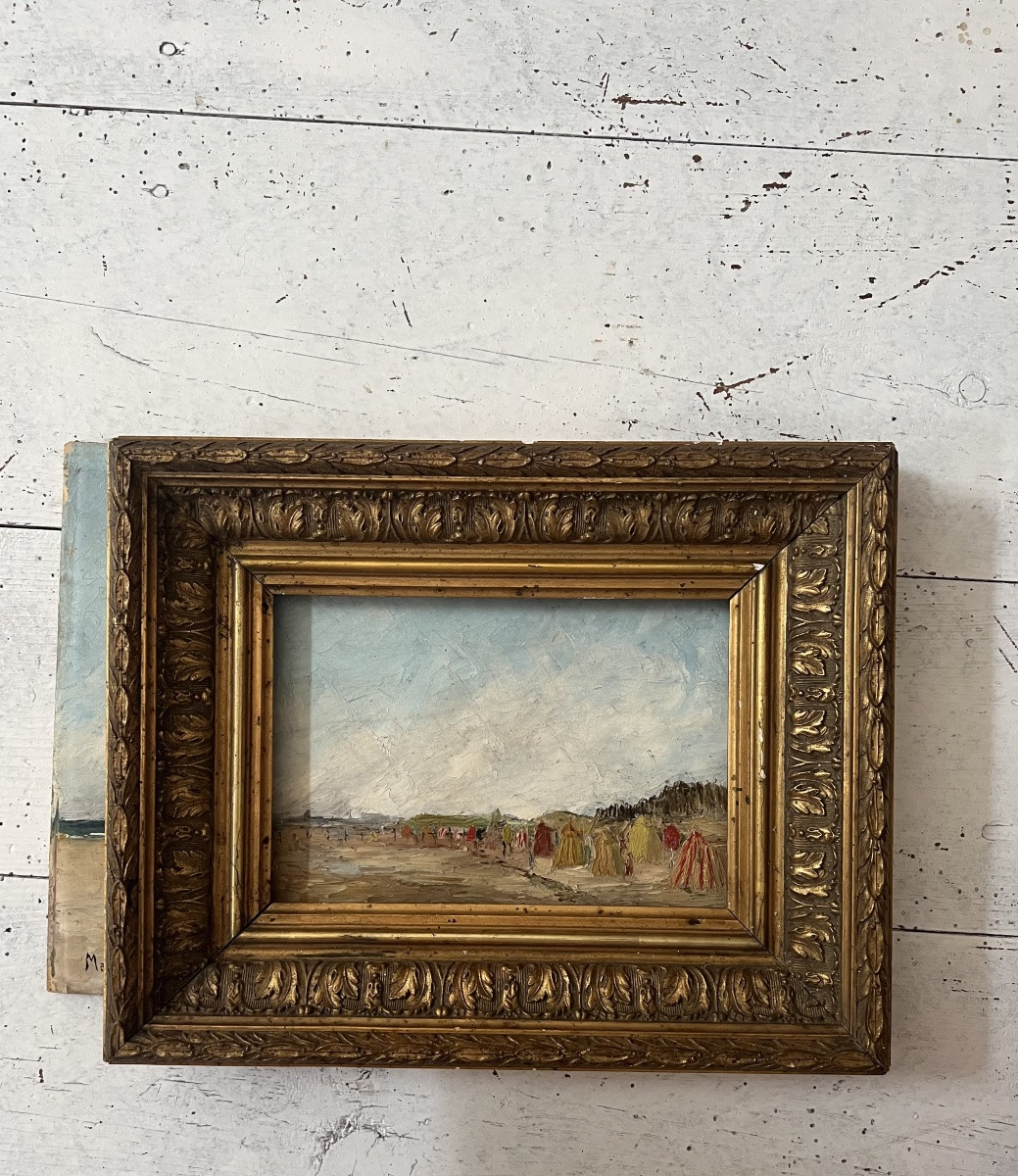 Maurice Bonin. Seaside 1951. Oil On Panel 35 X 27cm-photo-6